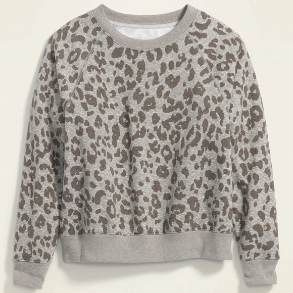 Old Navy Sweaters - Old Navy Vintage Crew Neck Sweatshirt Leopard SM